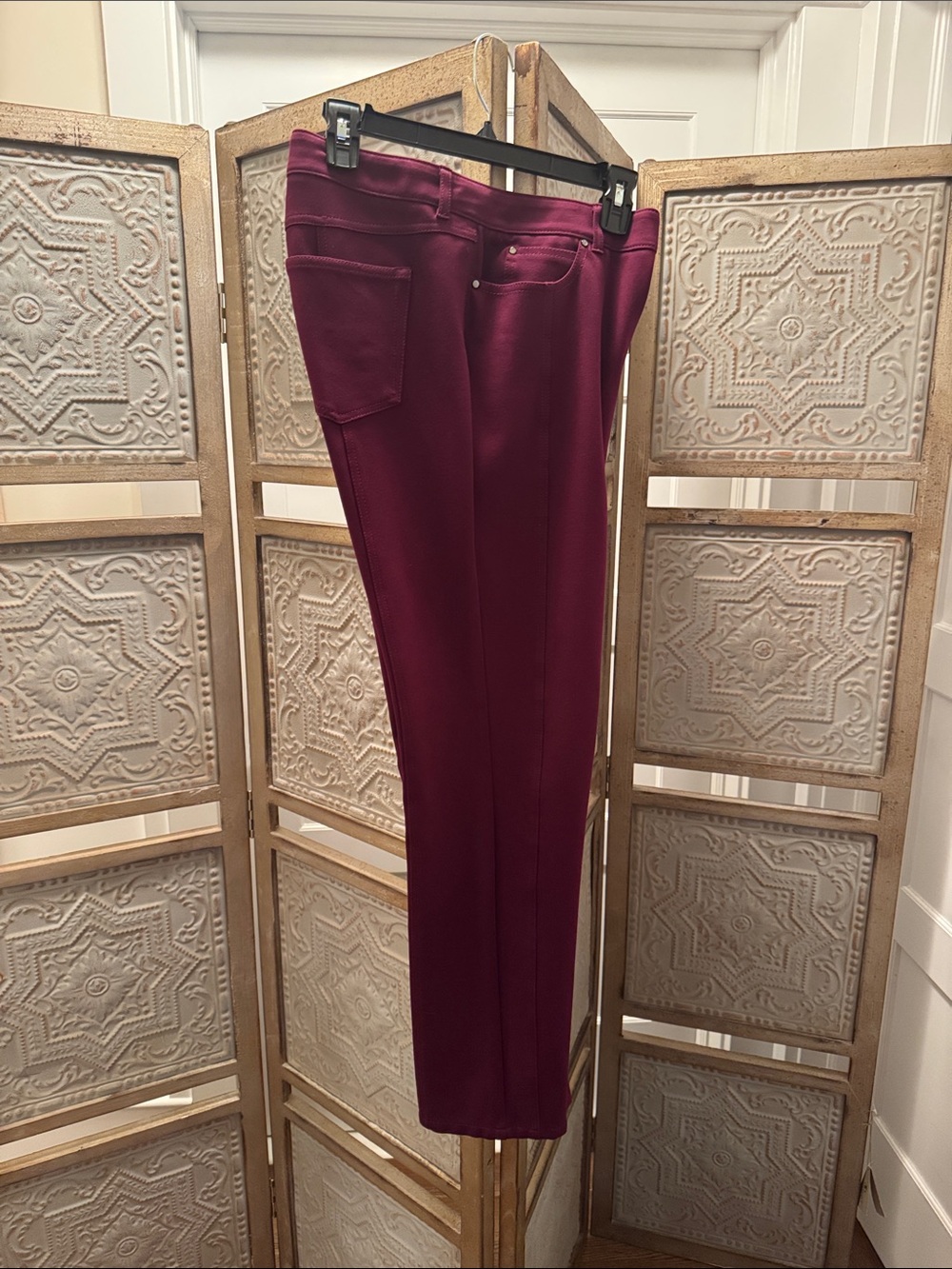 Etcetera Straight-Leg Pants in Wine